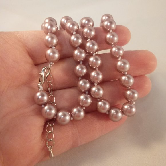 South Sea Shell Pearl Necklace Pink Champagne AAA+ Quality 8mm 18" Party Gift - Picture 3 of 3